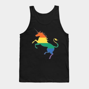 Scottish Rainbow Pride Flag Rearing Unicorn Silhouette Tank Top